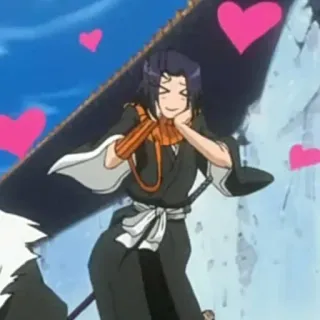 🤍 Soi Fon Bleach anime, bleach, soi fon, hearts, smiling telegram sticker
