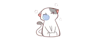 😪 gato, fofo, bolha, desenho animado, adesivo telegram sticker