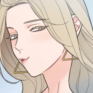 🖤 mulher, desenho animado, desenho, retrato, personagem, cabelo loiro whatsapp sticker