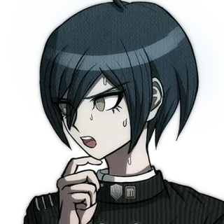 🤔 Shuichi Saihara Danganronpa V3: Killing Harmony anime, thám tử, đổ mồ hôi, lo lắng, shuichi saihara telegram sticker