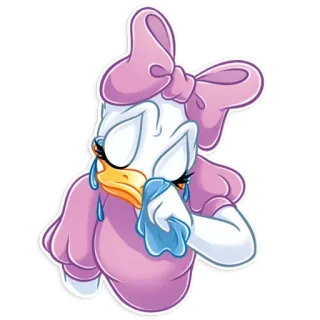 😢 Daisy Duck Margarida, Disney, desenho animado, chorando, triste, emoção, pato telegram sticker