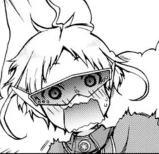 😎 Anime, Manga, Elf, Charakter, Ausdruck, Schock, Überraschung telegram sticker