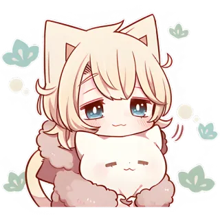 🙂 Anime, Chat, Kawaii, Mignon, Chibi, Animal de compagnie telegram sticker