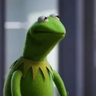 😐 Kermit 커밋, 머펫, 초록색, 개구리, 인형, 밈 telegram sticker