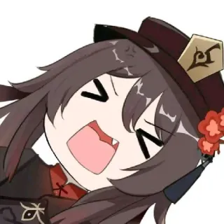 😰 Hu Tao Genshin Impact ху тао, genshin impact, аниме, чиби, злой, персонаж whatsapp sticker