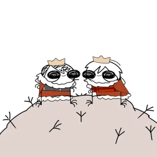 👑 мультфильм, персонаж, корона, рисунок, иллюстрация, цифровое искусство whatsapp sticker