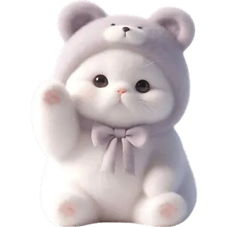 👋 gato, gatito, lindo, animal, mascota, oso, disfraz, adorable telegram sticker