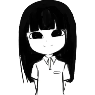 🙂 anime, girl, sketch, art, character telegram sticker