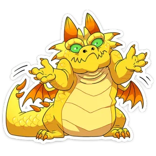 🤷‍♂️ smok, kreskówka, naklejka, zwierzę, fantasy, mityczne stworzenie telegram sticker