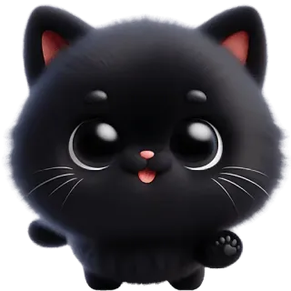 ☺️ кот, котенок, милый, черный кот, питомец, животное, мультфильм telegram sticker