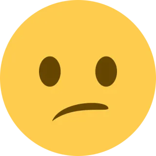 😕 emoji, neutral, face, expression telegram sticker