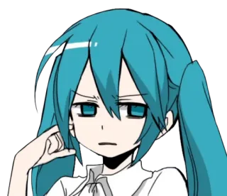 😑 Hatsune Miku Anime, Manga, Vocaloid, Hatsune Miku, Cartoon, Mädchen telegram sticker