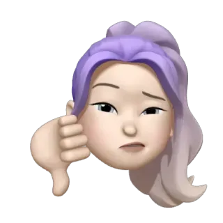 👎 Không thích, Ghét, Biểu tượng cảm xúc, Hình đại diện, Phim hoạt hình, Không đồng ý telegram sticker