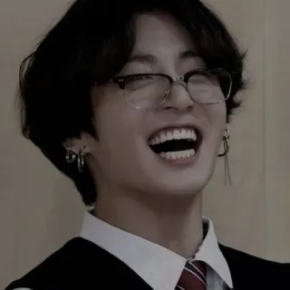 ⛓ Jungkook kpop, singer, idol, smile, happy, glasses telegram sticker
