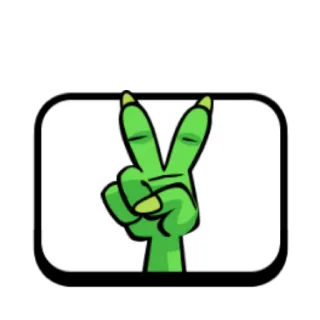 ✌ peace, hand, green, fingers, gesture telegram sticker