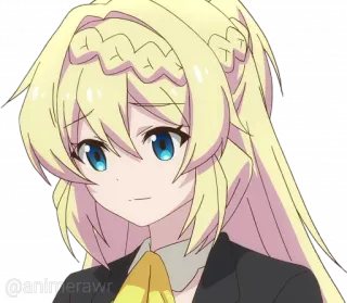 😕 @animerawrc anime, blonde, cartoon, girl telegram sticker