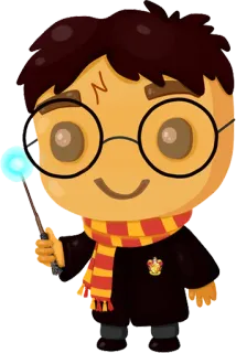 👓 Harry Potter harry potter, tovenaar, magie, personage, sjaal, toverstaf telegram sticker