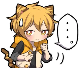 😓 り 애니메이션, 캣보이, 홍조, 귀여운, 귀여운, 스티커 telegram sticker