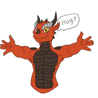 🤗 Hug? dragon, câlin, mignon, amical, dessin animé telegram sticker