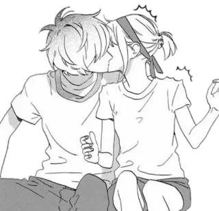 ❤ kiss, anime, love, romance, couple, manga telegram sticker
