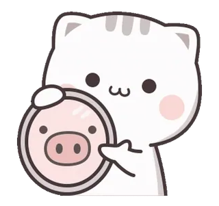 ⭐️ cat, pig, cute, cartoon, animal, sticker, kawaii telegram sticker