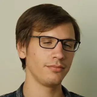 🙄 person, man, portrait, glasses, eyes closed, face telegram sticker