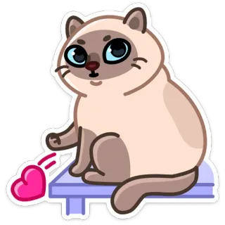 ❤️ кот, сердце, милый, стикер, животное, мультфильм, питомец telegram sticker