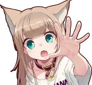 😯 NA อนิเมะ, คาวาอิ, สาวแมว, เนโกะ, น่ารัก, สติกเกอร์ telegram sticker