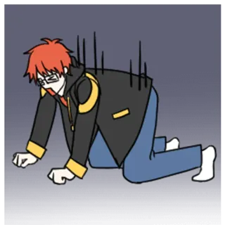 😓 漫画, アニメ, 疲労困憊, 疲れた, 疲労 telegram sticker