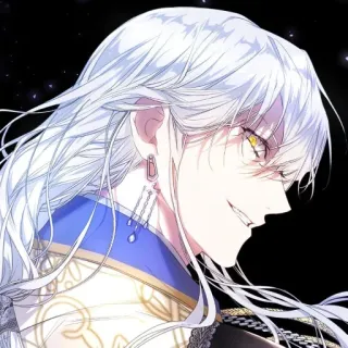 🌩 anime, tóc trắng, mắt vàng, nhân vật, fantasy, người telegram sticker