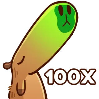 💯 100X 스티커, 동물, 만화, 100X, 웃긴, 디지털 아트 telegram sticker