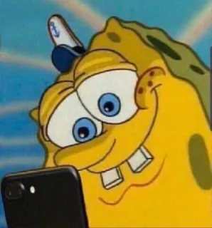 🧽 Spongebob 스폰지밥, 만화, 핸드폰, 밈, 웃긴, 니켈로디언 telegram sticker