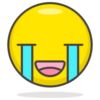 😭 Emoji, piangere, felice, lacrime, triste, espressione, giallo, faccia telegram sticker