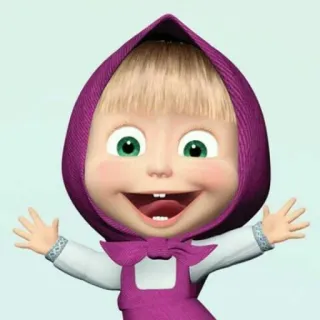 😁 Masha Masha and the Bear cartoon, meisje, kind, animatie, masha en de beer telegram sticker