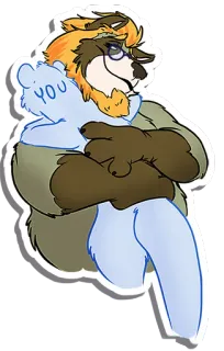 💞 You cartoon, bear, hug, furry, character, love, friends, soft telegram sticker