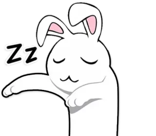 🐰 ZZ กระต่าย, นอน, กำลังนอน, เหนื่อย, น่ารัก, สัตว์, กระต่าย telegram sticker