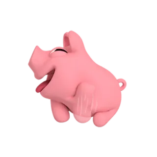 😝 cochon, dessin animé, animal, mignon, rose, drôle telegram sticker