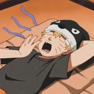 🎌 Naruto Uzumaki Naruto Naruto, anime, cartoon, exhausted, sick, yawning telegram sticker