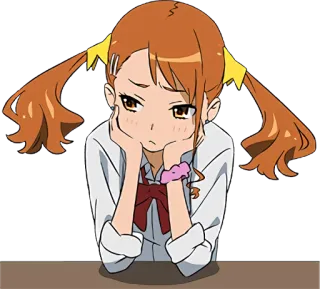 😞 Anime, Chica, Puchero, Triste, Personaje telegram sticker