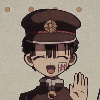 🏮 Hanako-kun Toilet-bound Hanako-kun Anime, Manga, Personaje, Hanako-kun, Uniforme escolar, Saludando telegram sticker