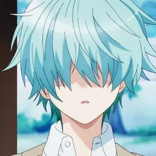 📌 Anime, Junge, blaue Haare, Cartoon, Manga, Charakter telegram sticker