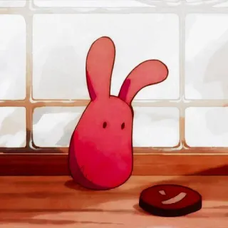 🍥 anime, manga, cute, red, bunny, character, animation telegram sticker