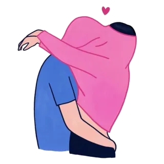 💞 abrazo, amor, pareja, rosa, azul, corazón, cariño, romance telegram sticker