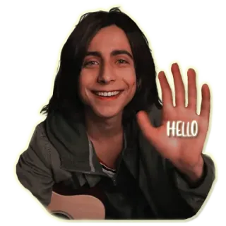 ✌ HELLO Gruss, Hallo, Lächeln, Person, Winken telegram sticker