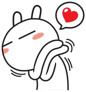 😍 conejo, amor, corazón, dibujos animados, lindo, animal, expresión telegram sticker