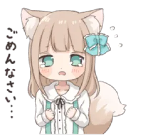 @stickersLine Coco of wolf ear girl telegram stickers