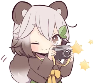 📸 cartoon, camera, cute, animal, chibi, sticker, anime, kawaii telegram sticker