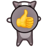 👍 pollice in su, gesto mano, approvazione, mi piace, positivo, emoji telegram sticker