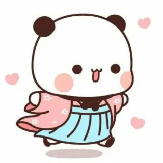 🍓 Panda, Dibujos animados, Lindo, Animal, Rosa, Kawaii whatsapp sticker
