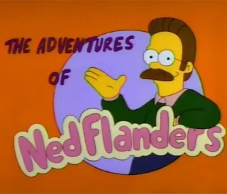 📺 Ned Flanders THE ADVENTURES OF NedFLANDERS 네드 플랜더스, 심슨 가족, 만화, 캐릭터, TV 프로그램 telegram sticker